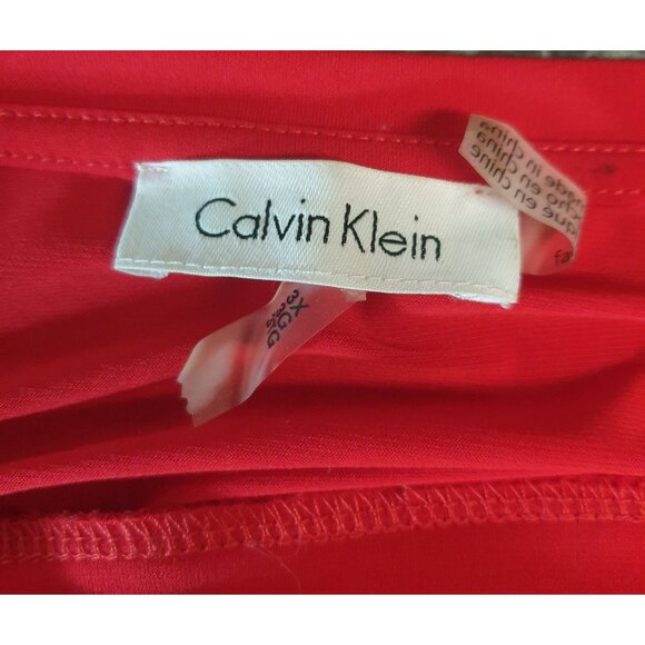 Calvin Klein Plus Tunic 3X Red & Black Colorblock 3/4 Sleeve Chic Elegant Luxe - Picture 5 of 6